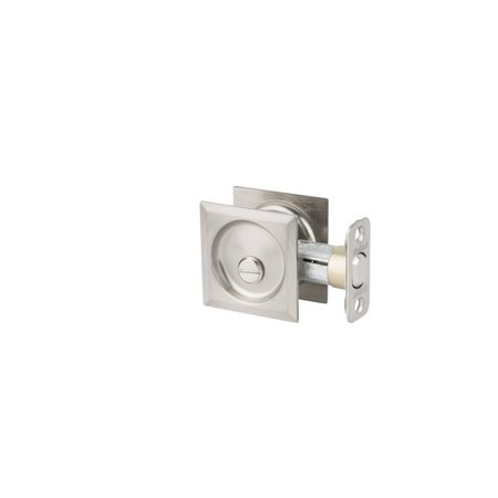 KWIKSET Square Privacy Pocket Door Lock Satin Nickel Finish 335SQT-15